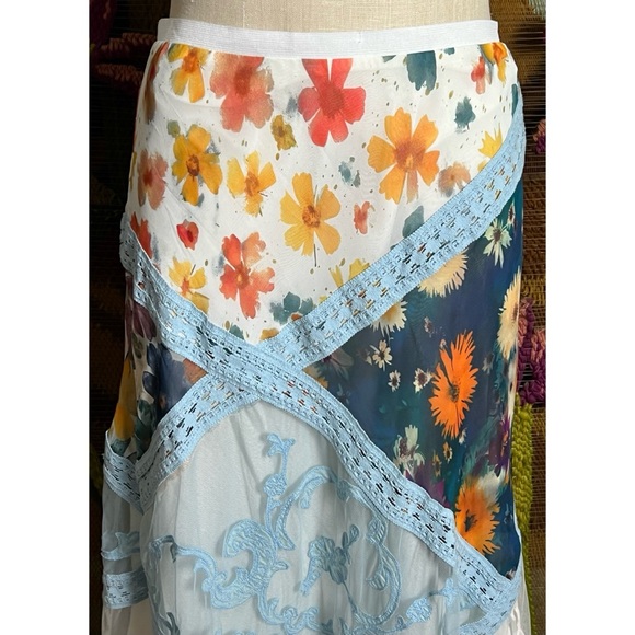 Anthropologie Printed Mermaid Maxi Skirt LP - Picture 9 of 16